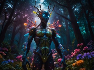 Mystical Forest Nymph in an Enchanted Garden