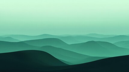 Abstract Green Mountain Range Landscape Background Minimalist Nature Design