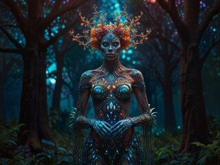 Fototapeta premium Mystical Forest Nymph in an Enchanted Garden