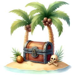 Cute Pirate Clipart, Pirate Ship Clipart, Treasure Island, pirate graphics, Treasure Clipart, Watercolor Clipart, Card Making, Scrapbooking
