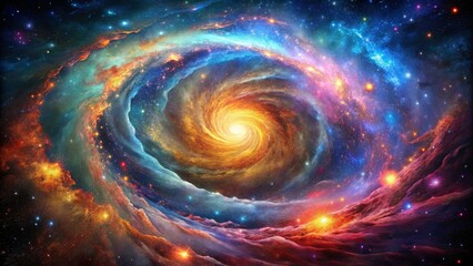 A Cosmic Spiral of Light and Color, Embracing a Universe of Infinite Wonder