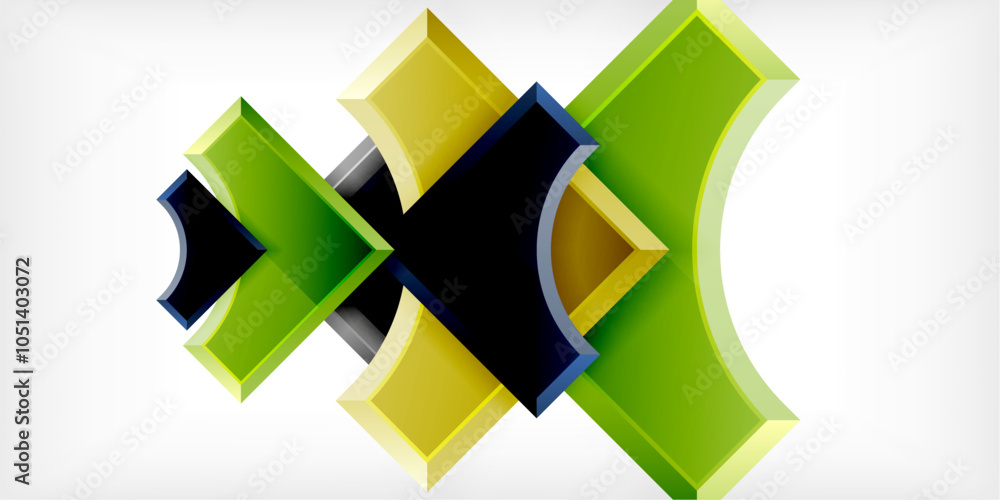 Poster geometric design abstract background - circles and triangles