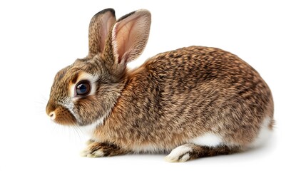 Obraz premium 141. A smooth, shiny rabbit fur in deep browns displayed elegantly on a white backdrop