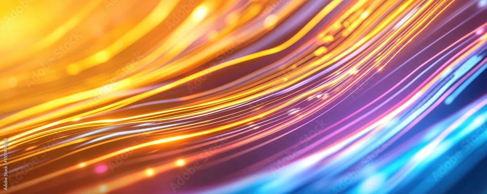 Aufkleber abstract colorful wave pattern with vibrant light, smooth flowing design, digital art