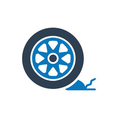 Obraz premium Car Tire And Wheel Icon on white background