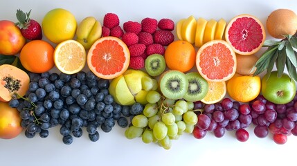 Vibrant Assorted Fruits in Arch Design