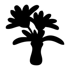 silhouette of vase and flowers