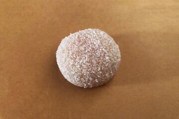 close up of strawberry mochi