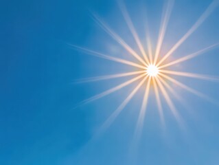 Obraz premium Sunshine Gleaming with Vibrant Energy, Illuminating a Clear Blue Sky and Inspiring Joyful Moments.