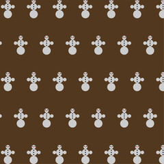Snowman on a brown background. Pattern
