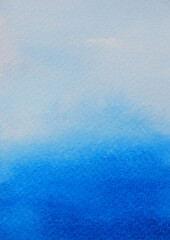 Abstract background and texture pattern blue a color flow on white background, Illustration watercolor hand draw and painted on paper