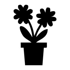 silhouette of vase and flowers