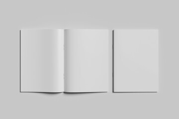 Blank magazine brochure mockup - 3D Rendering