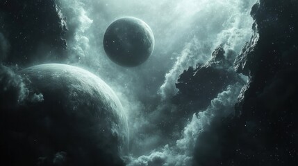 Celestial Landscape with Two Planets