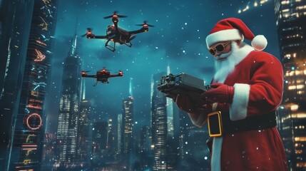 Modern Santa uses tech to deliver gifts via drones.