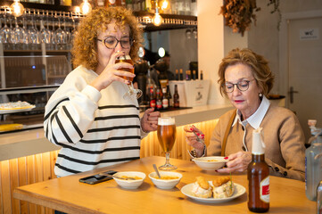 Family bonding over food and drinks at a nice restaurant