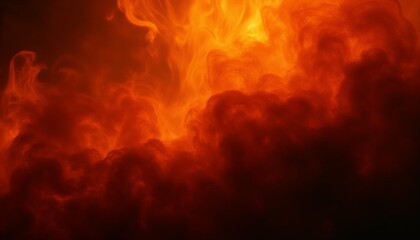 Fototapeta premium Abstract background of smoke and flames in orange, red, and black creating fiery BBQ theme
