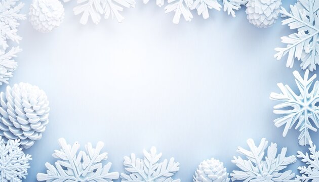 Abstract pattern of snowflakes and pinecones in white and blue on soft textured background symbolizing Saint Berchtold's Day