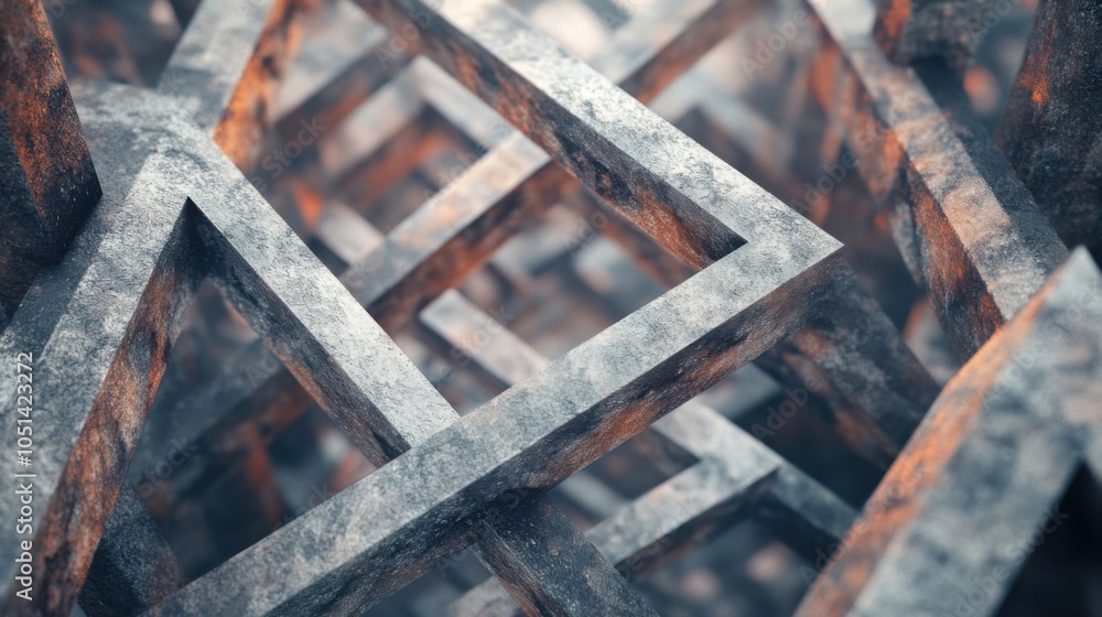 Poster nomadic styled space frame background 3d render