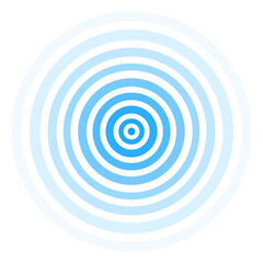 Radar icon blue color isolated on white background. Signal concentric circles icons. Sonar sound wave vector 10 eps