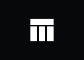 Letter T M logo. Modern style letter T M logo