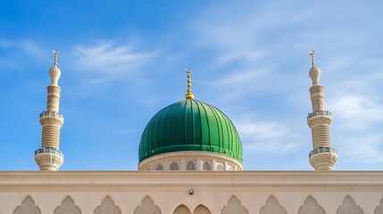 Obraz premium The green dome with sky background