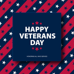 Happy Veterans Day United States of America background vector illustration