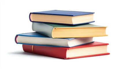 Stack of books isolated for educational design