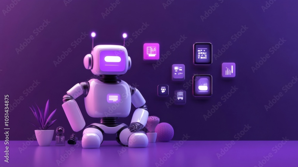Aufkleber 3d icon representing ai robot as an advanced assistant