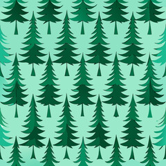 Obraz premium Seamless pattern of evergreen trees.