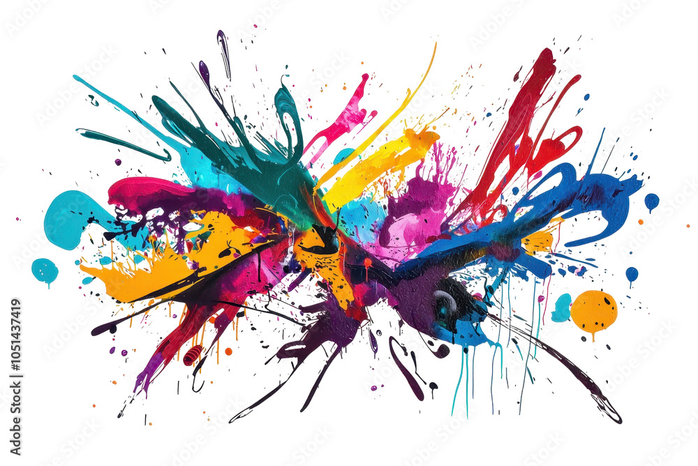 Poster vibrant splash of colorful paint creating a dynamic abstract design, evoking creativity and artistic