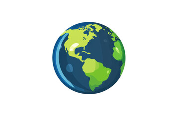 Fototapeta premium Vibrant cartoon illustration of Earth depicting continents and oceans. Perfect for educational and environmental themes.