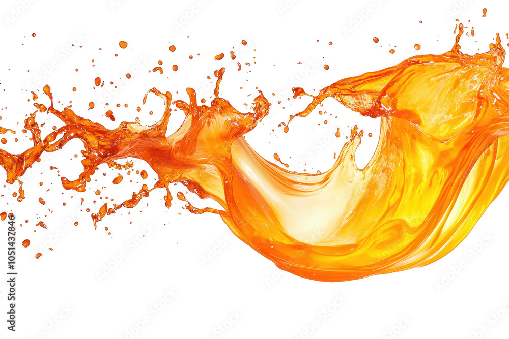 Aufkleber vibrant splash of orange liquid in motion against a transparent background. capturing energy and flu