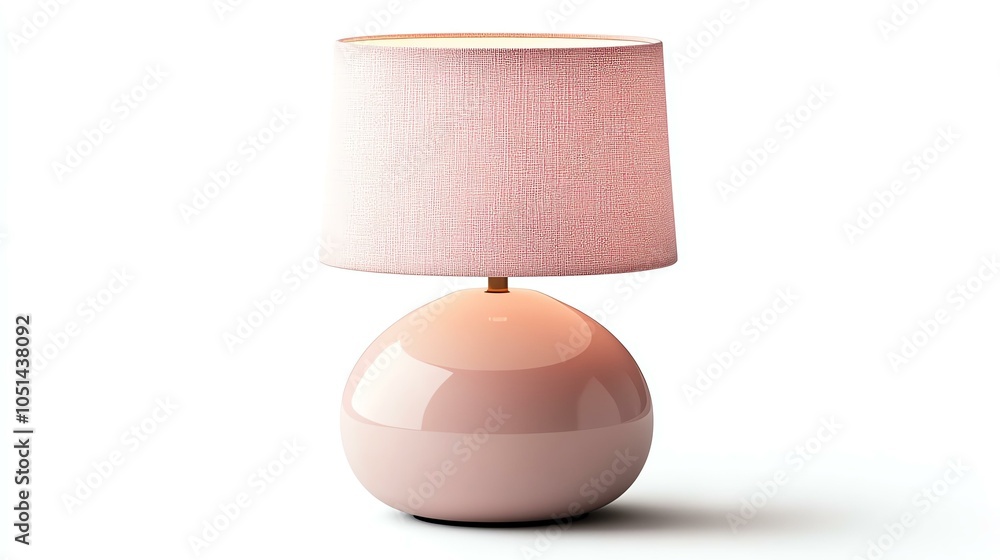 Aufkleber a stylish pink lamp with a round base and a soft fabric shade, perfect for adding a touch of eleganc