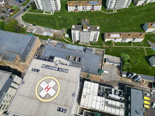 High Angle View of Most Beautiful and Attractive British Tourist Attraction of Brighton seaside...
