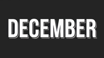 Fototapeta premium December Logo November background text typography for post cards 3d printing flyer brochure 