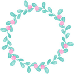 Coquette Christmas wreath watercolor