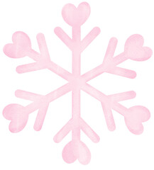 Obraz premium Pink Coquette Christmas Snowflake watercolor