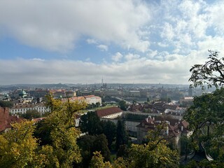 View from upper to downtown in Prague, Czech Republic