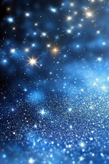 shining stars on blue background abstract glitter pattern