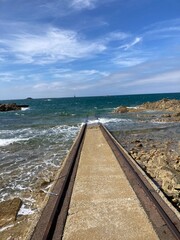 Rampe de descende pour les bateaux de sauvetage à Auderville à La Hague en France dans le Cotentin