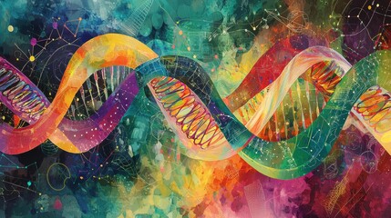 Obraz premium Digital Bioinformatics and Molecular Structures