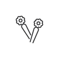 Wedding Hair Accessories line icon