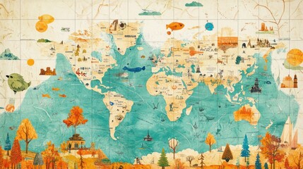 A wall calendar filled with global observances, marking famous and lesser-known days such as 'World Peace Day' and 'World Chocolate Day'