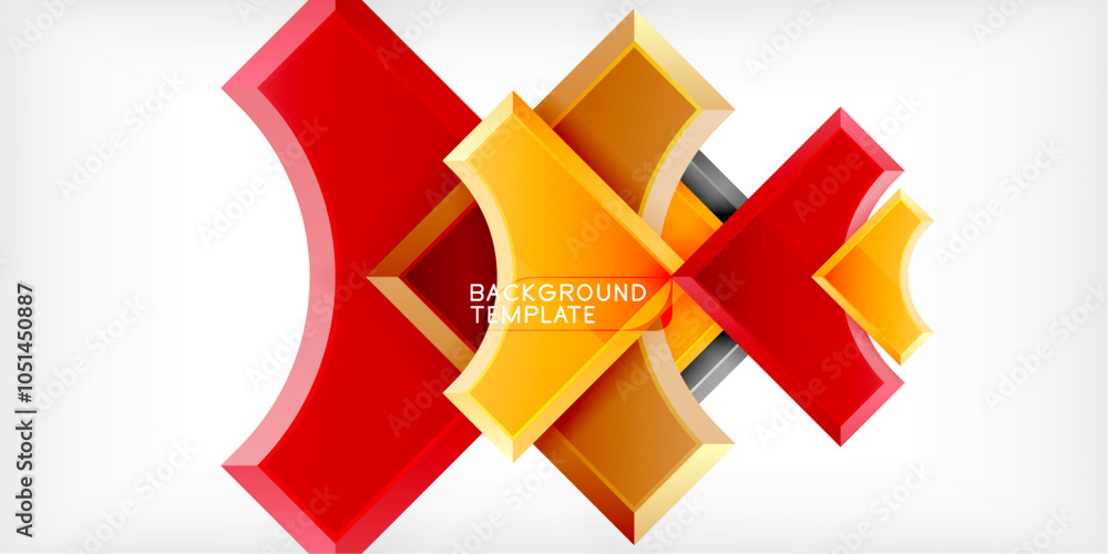 Poster Geometric design abstract background - circles and triangles