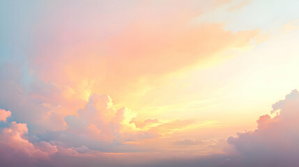 Obraz premium Serene Pastel Sunset Over Tranquil Sky