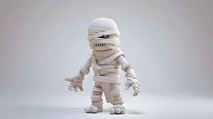 Fototapeta premium Mummy Halloween Isometric Cartoon 3D