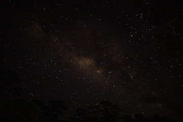 Obraz premium A stunning view of the Milky Way galaxy under a starry night sky.