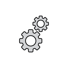 Gears vector icon isolated on white background