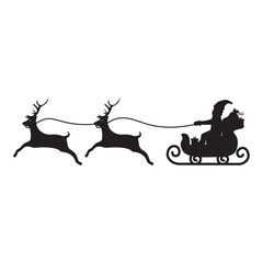 Santa Riding Sleigh Icon